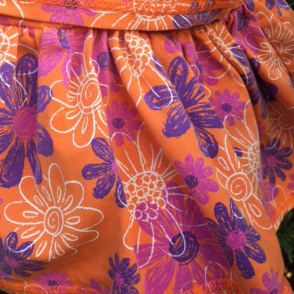 Fun,NWOT, Orange & Purple Flower skirt, with Matching Shorts Attached 6-9 mnths - Picture 4 of 4